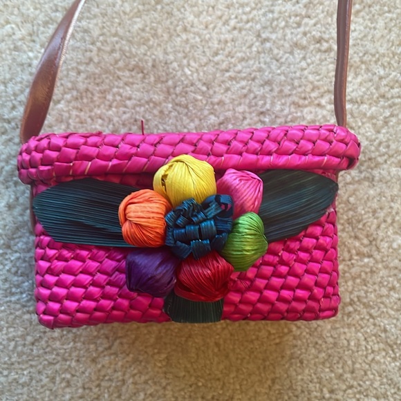 Authentic Hand Made Mexican Girls Weaved Purses/ Bags. Adorable! Lot of 2 - Picture 2 of 12